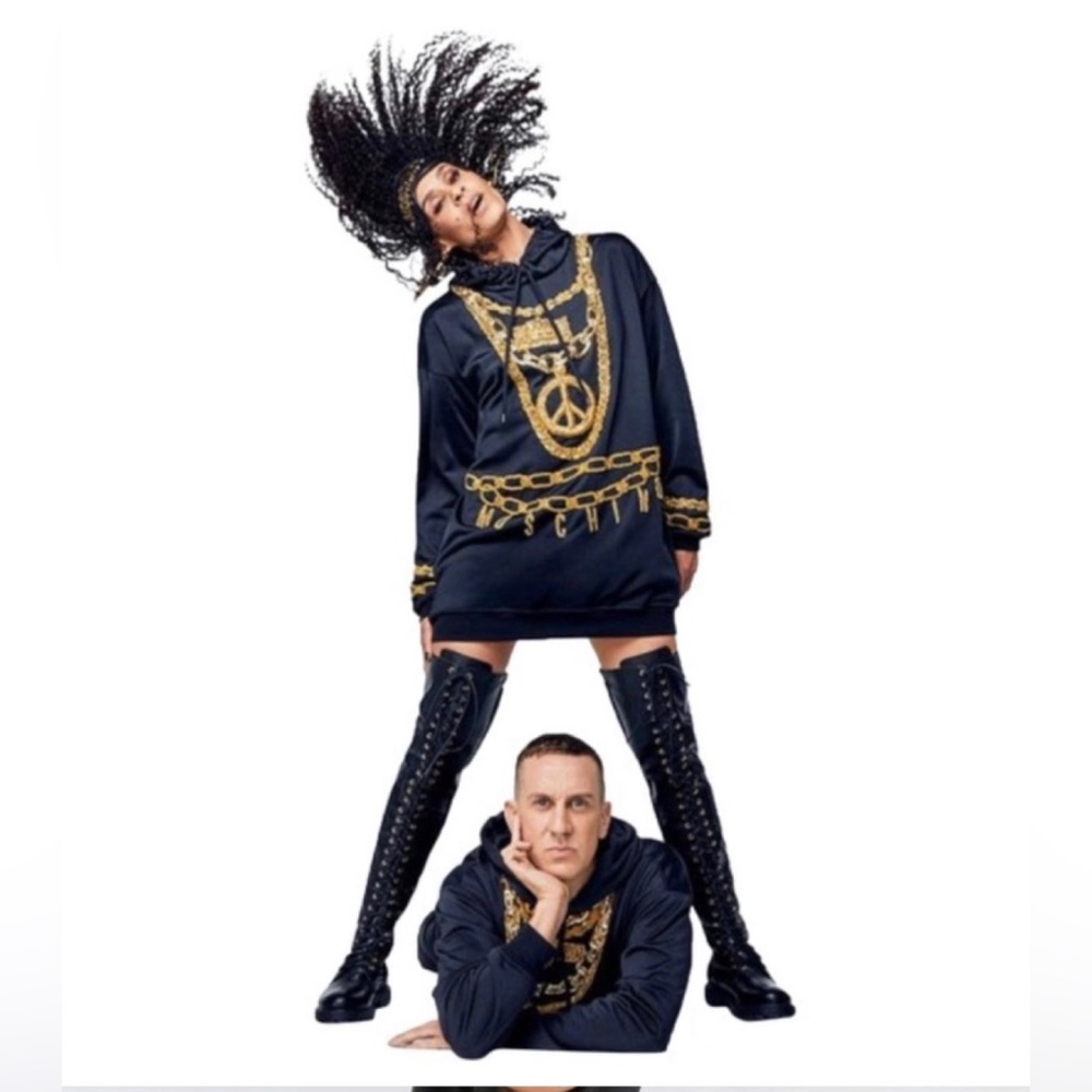 MOSCHINO [TV] H&M Hooded Dress Thick Jersey w/Beads Sequins, Runway Edition